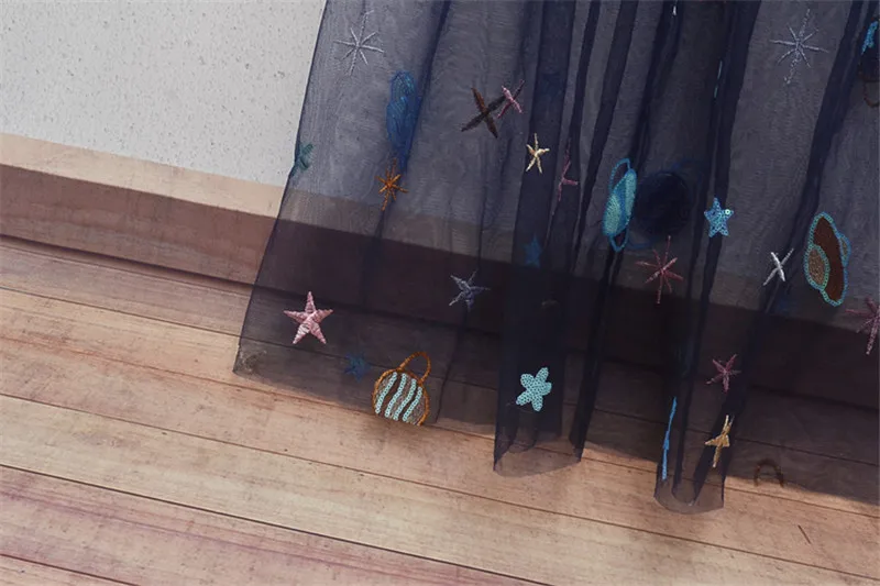 Новинка, женская сексуальная фатиновая кружевная сетчатая юбка, летняя повседневная винтажная юбка с высокой талией, эластичная открытая прозрачная Однослойная юбка Q107