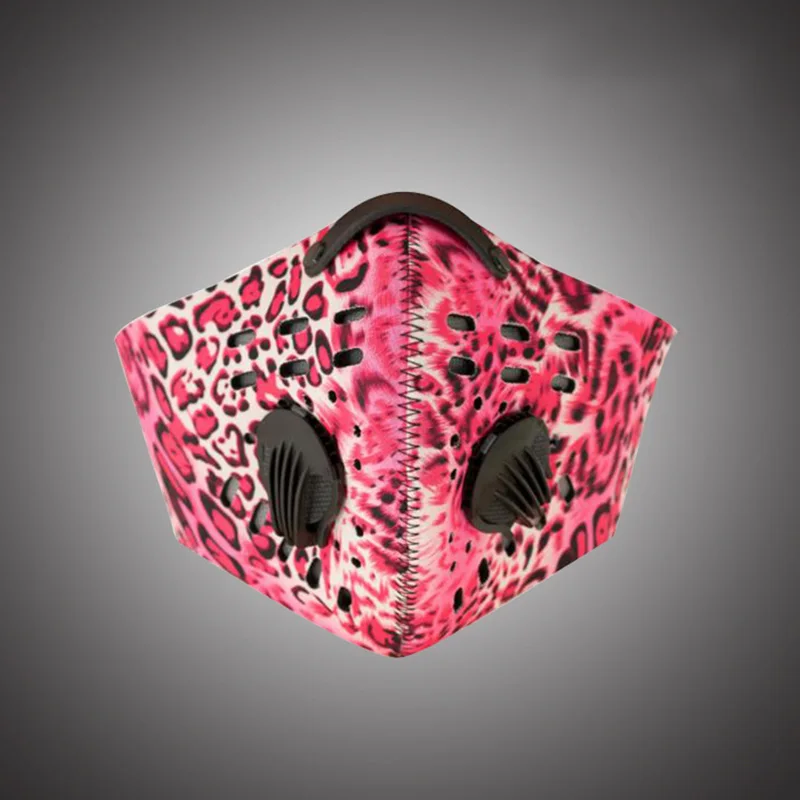Leopard Red Ветрозащитная велосипедная полумаска для езды на велосипеде, пылезащитный активированный уголь, дышащая Пылезащитная маска для езды на велосипеде, RR7356 - Цвет: Leopard Red