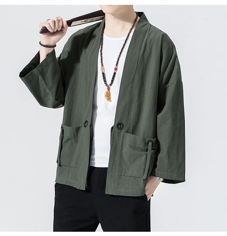 Sinicism Store Мужская Солнцезащитная одежда кимоно повседневные куртки Мужская японская куртка китайский стиль Летняя мужская открытая стежка