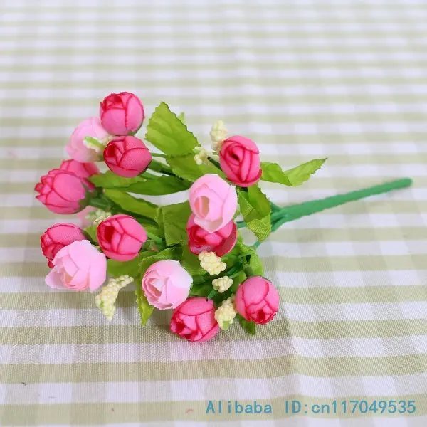 6 шт. красивые миниатюрные шелковые розы букет искусственные цветы свадебное