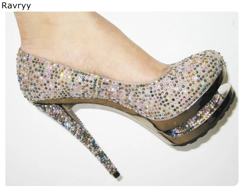 Шикарные женские туфли на высоком каблуке с круглым носком платформе