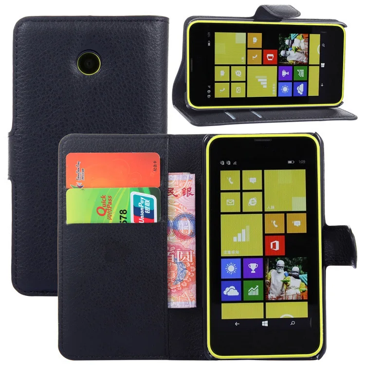 Для Nokia Lumia 630 чехол Личи Pattern кошелек Стиль Стенд для телефона с откидной крышкой