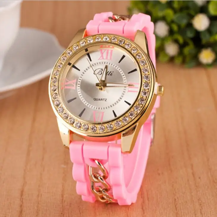BSQ463 pink MINHIN, женские часы, брендовые, модные, повседневные, кварцевые, женская одежда, спортивные, стразы, циферблат, Relojes Mujer, цепочка, наручные часы - Цвет: BSQ463 pink