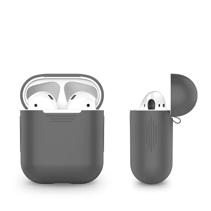 Серый силиконовый чехол для Apple airpods Air стручки Защитная крышка анти потерял