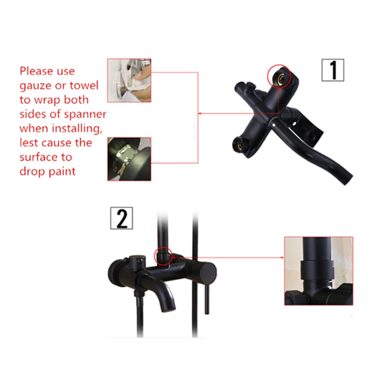 Настенный латунный черный смеситель для душа Hongdec дождевая Душевая система |