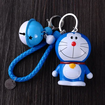 Милый мультфильм Doraemon девушка игрушки меховой шар помпон помпоны брелок для женщин кожаный ремешок металлический брелок для ключей цепи Автомобильная сумка Шарм D33