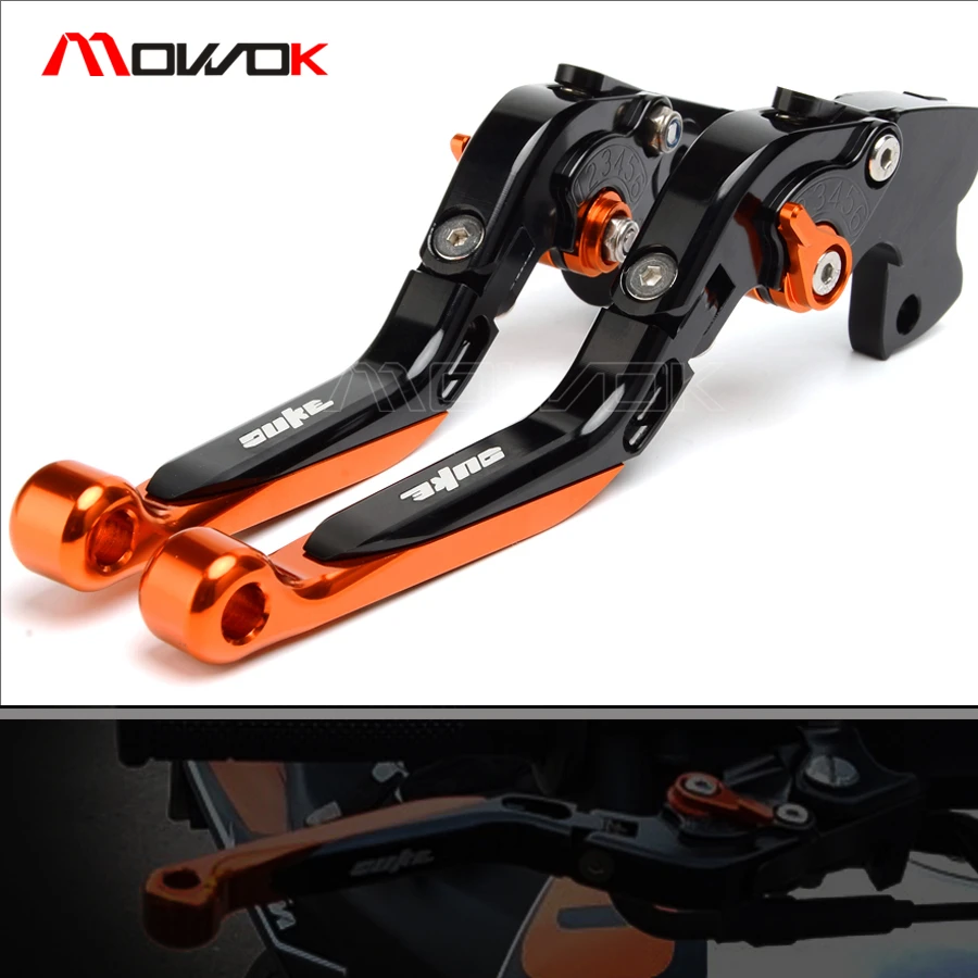 Складные раздвижные тормоза с ЧПУ для мотоциклов KTM Duke RC 125 200 390 Duke390 RC390 оранжевые