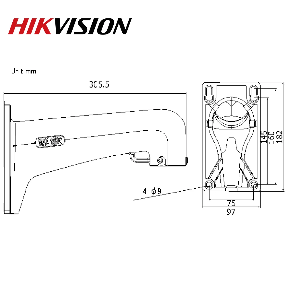 DS-1602ZJ камеры настенное крепление cctv аксессуары для Hikvision PTZ камеры