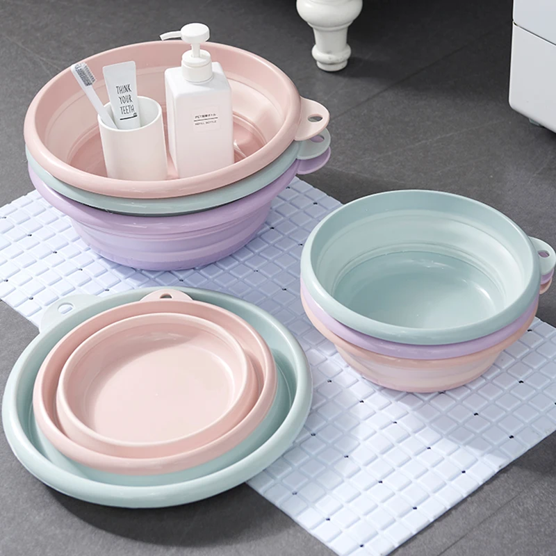 Portable Folding Plastic Basin Foldable Bucket home kitchen Bathroom washbasin Multi-purpose laundry wash basin