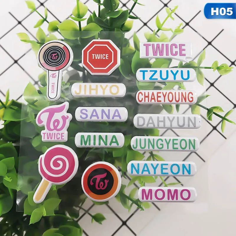 TWICE SEVENTEEN GOT7 TXT черно-розовые Пузырьковые наклейки Трехмерные наклейки любовные буквы Мультяшные наклейки Версия - Color: H05