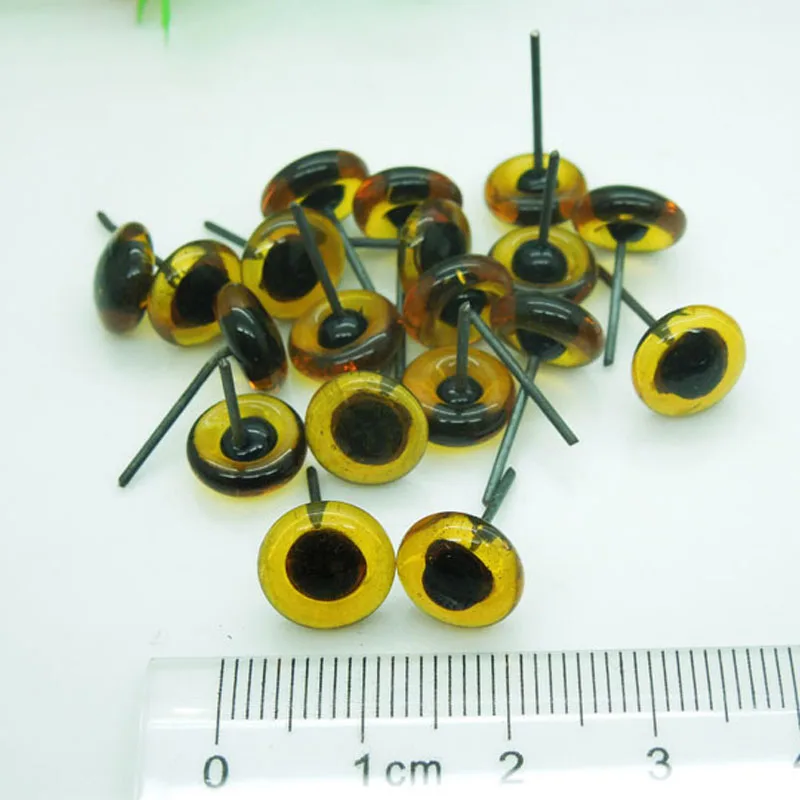100 шт. стеклянные глаза на проволоке янтарные/коричневые медведей для Плюшевые мишки куклы 9 мм оптовая