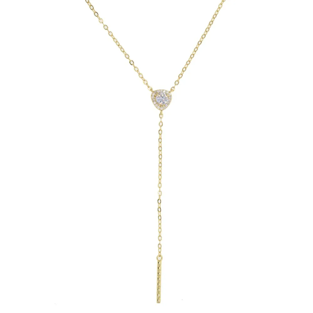 Женское длинное ожерелье с подвеской Золотая короткая цепочка кубическим