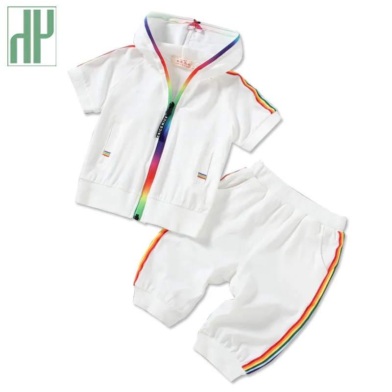 Summer children clothing Sportswear Short Sleeve hoodies kids clothes girls outfits costume sport suit toddler boy set | Детская одежда