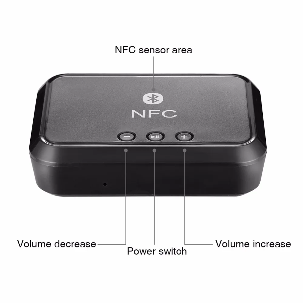Беспроводной стерео аудио приемник NFC портативный Bluetooth адаптер с поддержкой 3 5