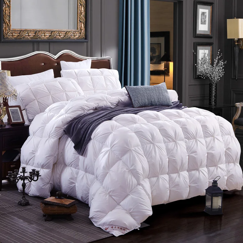 

1.5x2m/2x2.3m/2.2x2.4m King Queen Twin size White Pink Goose/Duck down Comforter Bedding sets Quilt Blanket Duvets for Winter