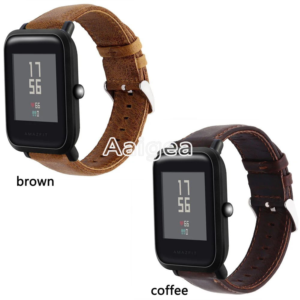 Ремешок из натуральной кожи для Huami Amazfit Bip BIT PACE Lite, Молодежные часы, Классическая пряжка, сменный ремешок для часов amazfit bip