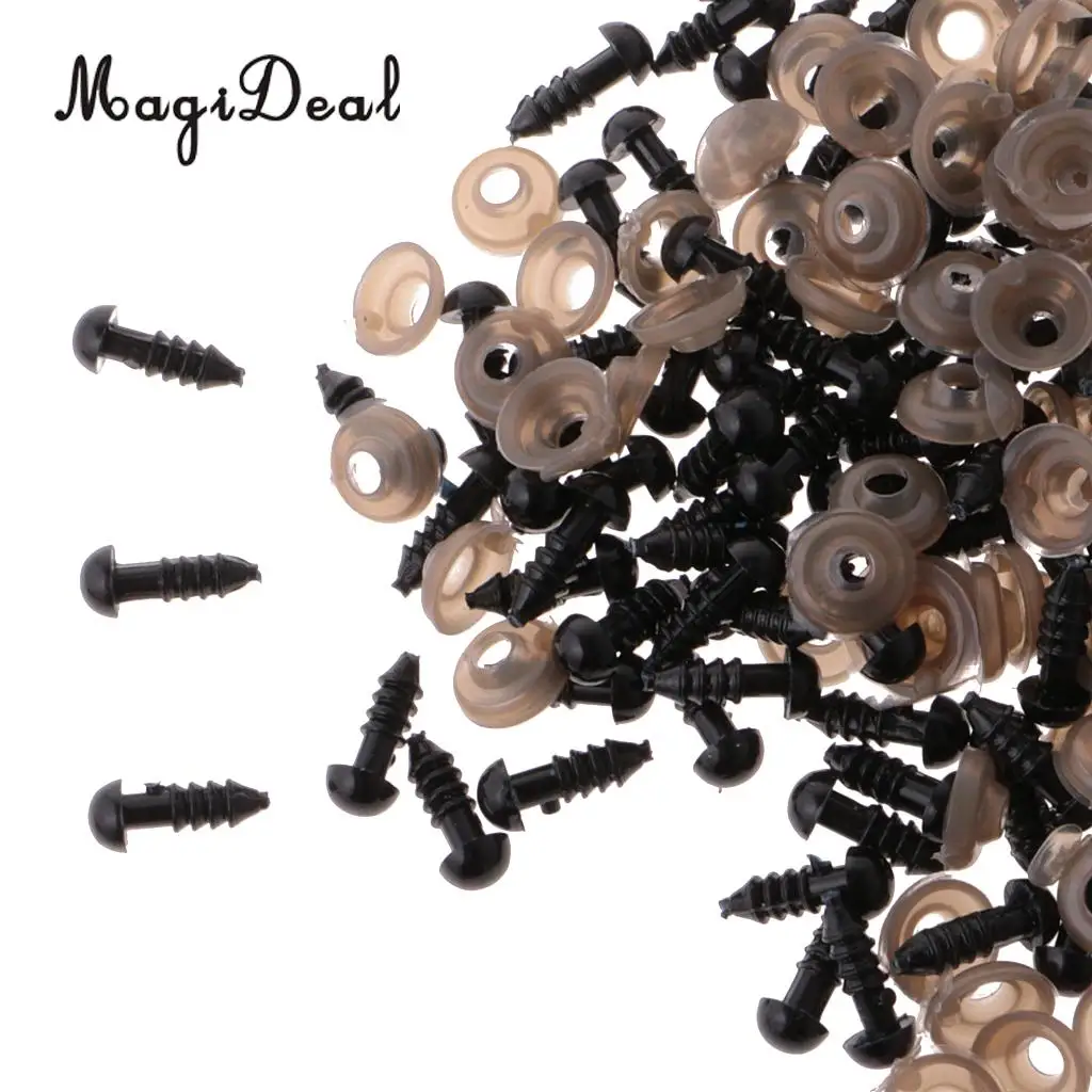 MagiDeal 200 штук 6 мм 8 черные защитные глаза для DIY Тедди мишки мягкие игрушки животное