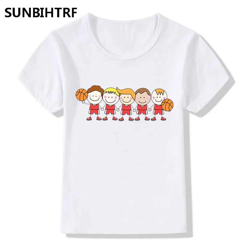 Большой мальчик и девочка рыжая Баскетбол для мальчиков с принтом Забавные