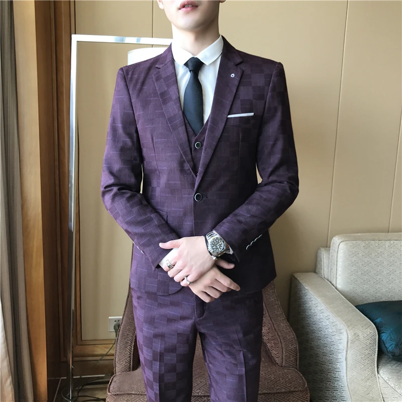 Мужской повседневный блейзер в клетку с длинным рукавом Размеры M 3XL|suit jacket men|blazer