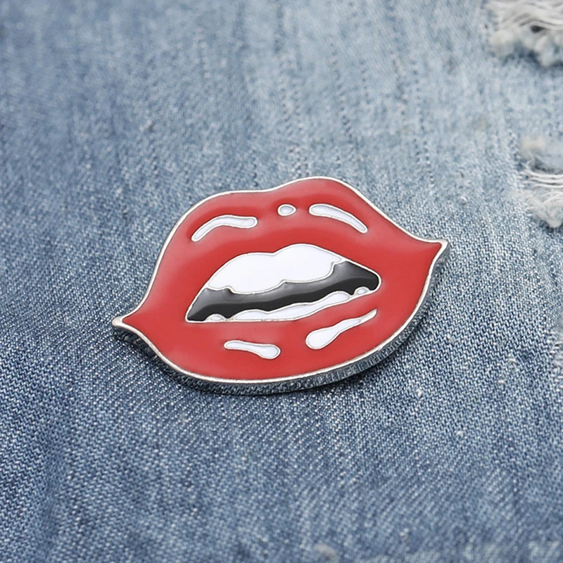 4 шт./компл. пикантные красные губы помада акриловая брошь заколка Мода KISS I'm So Cool