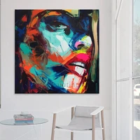 hand painted francoise nielly palette knife portrait face oil painting impasto figure on canvas wall pictures for living room
