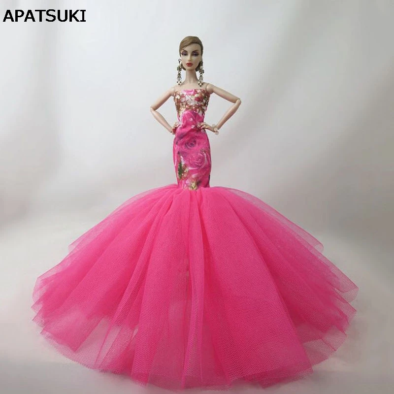 

Fashion Mermaid Clothes For Barbie Doll Fishtail Wedding Party Dress For Barbie Dollhouse Limited Collection Handmade Dresses
