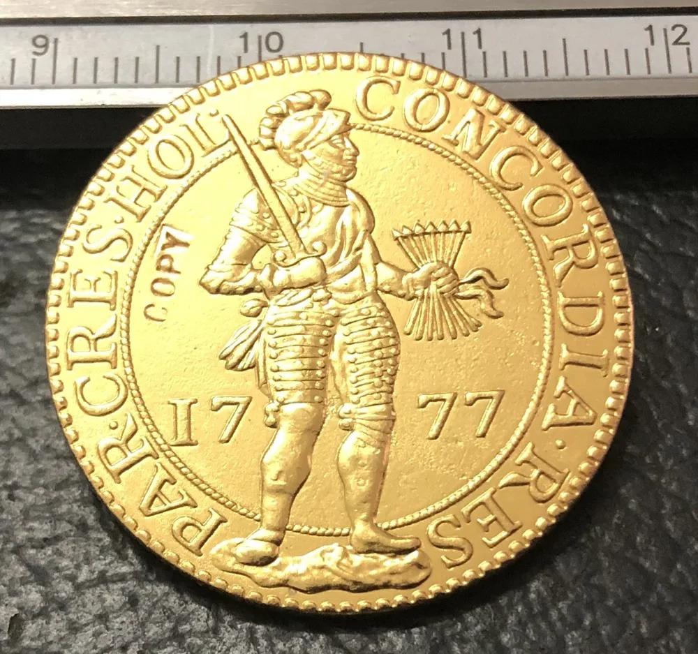 1777 Голландская республика (Голландия) 2 Dukaten Золотая копия монеты|Безвалютные