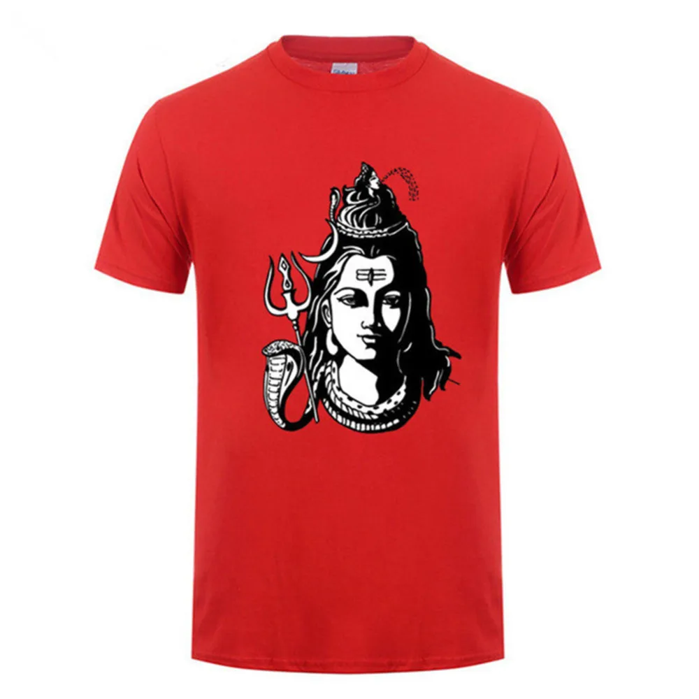Забавные индуистские футболки Shiva The God мужские с короткими рукавами и круглым