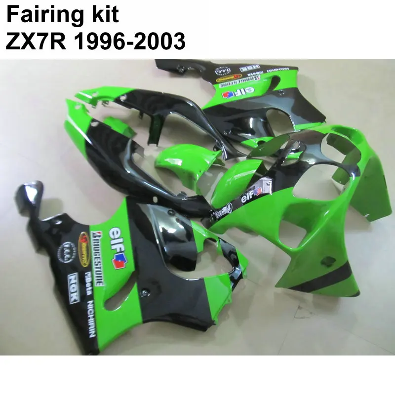 

Bodywork fairing kit for Kawasaki Ninja ZX7R 96 97 98-03 green black fairings set ZX7R 1996 1997 1998-2003 OT11