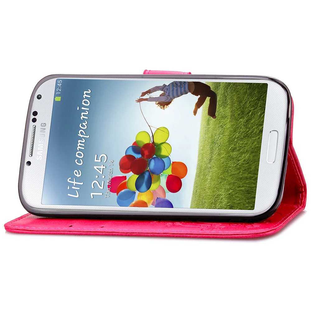 Cover Case For Samsung Galaxy S4 mini i9190 i9192 S IV i9500 i9505 Flip PU Leather TPU Shell Clover Diamond Holster Card Bag | Мобильные
