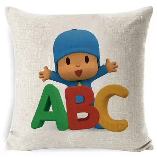 Коричневый Fokusent покойо, Элли, Пато Лула Pocoyo собака утка наволочка квадратная Обычная разноцветная наволочка для дивана стул Декор - Цвет: Коричневый