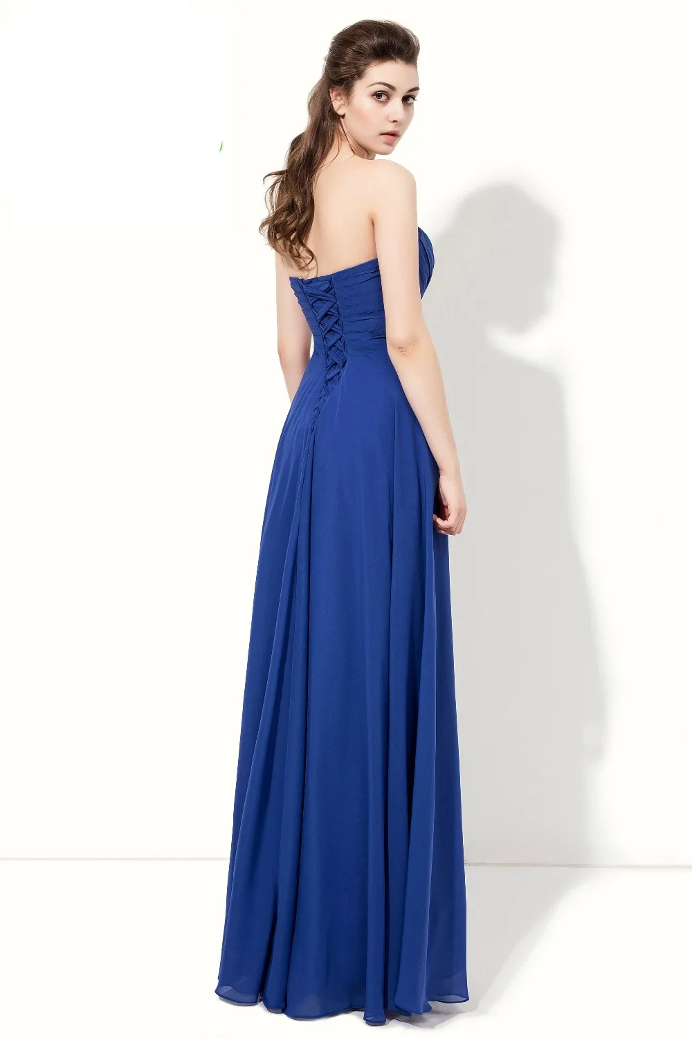 Длинные шифоновые платья подружки невесты Angelsbridep Королевского синего цвета