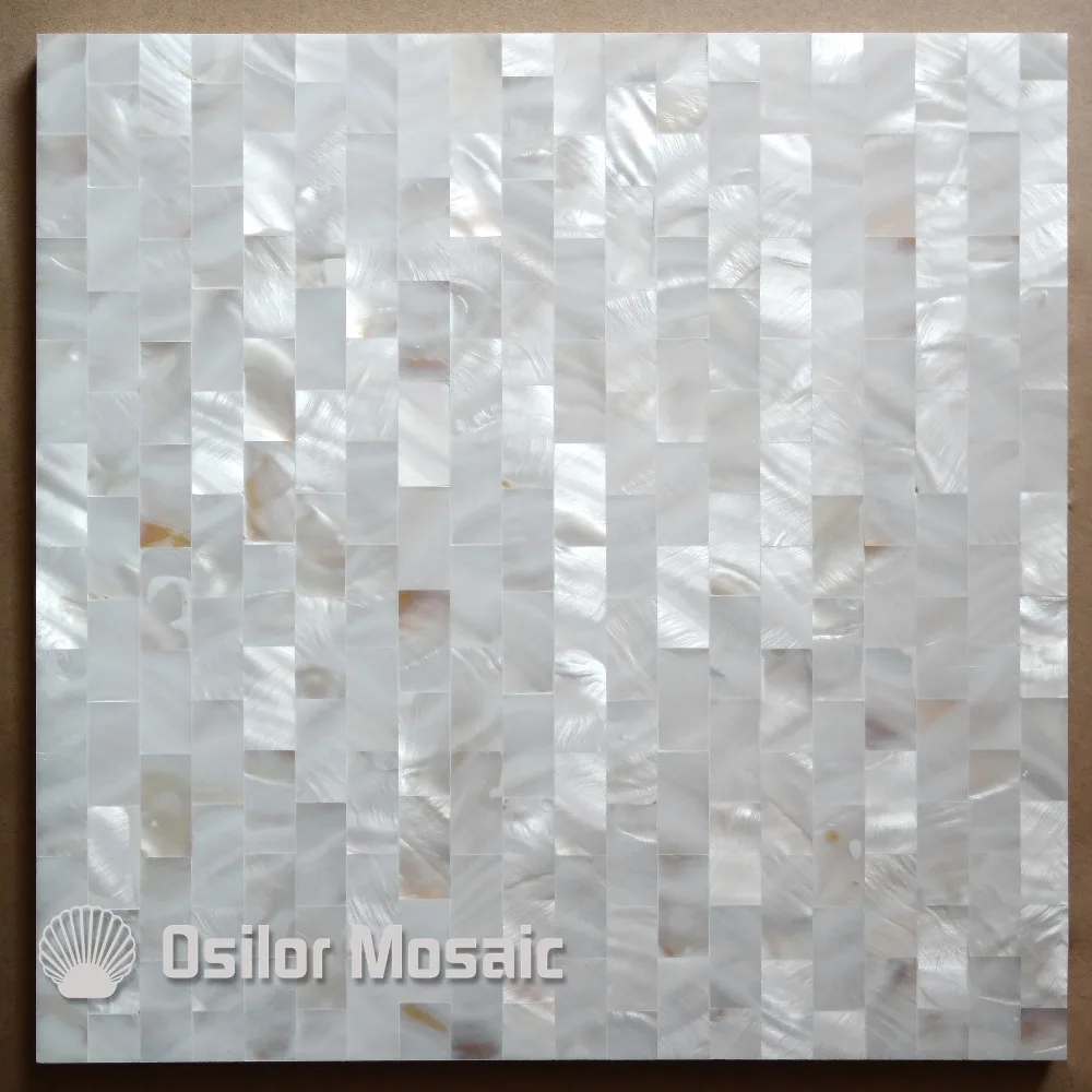 Белый Цвет кирпичный узор 100% натуральная китайская перламутровая плитка для