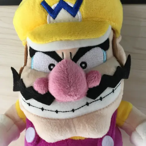 В руке оригинальные Super Mario Bros. Вечерние партия чучело плюшевые куклы 1" 25 см~ WARIO~ коллекционный мягкий плюшевый