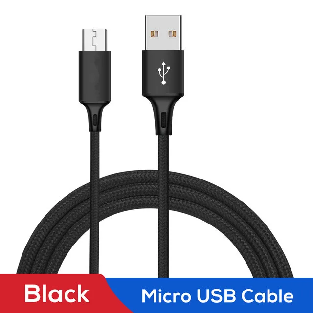SUPTEC Micro USB кабель 2.4A Быстрая зарядка Microusb зарядное устройство шнур для samsung Galaxy S7 edge S6 Xiaomi Redmi кабели для мобильных телефонов - Цвет: Black