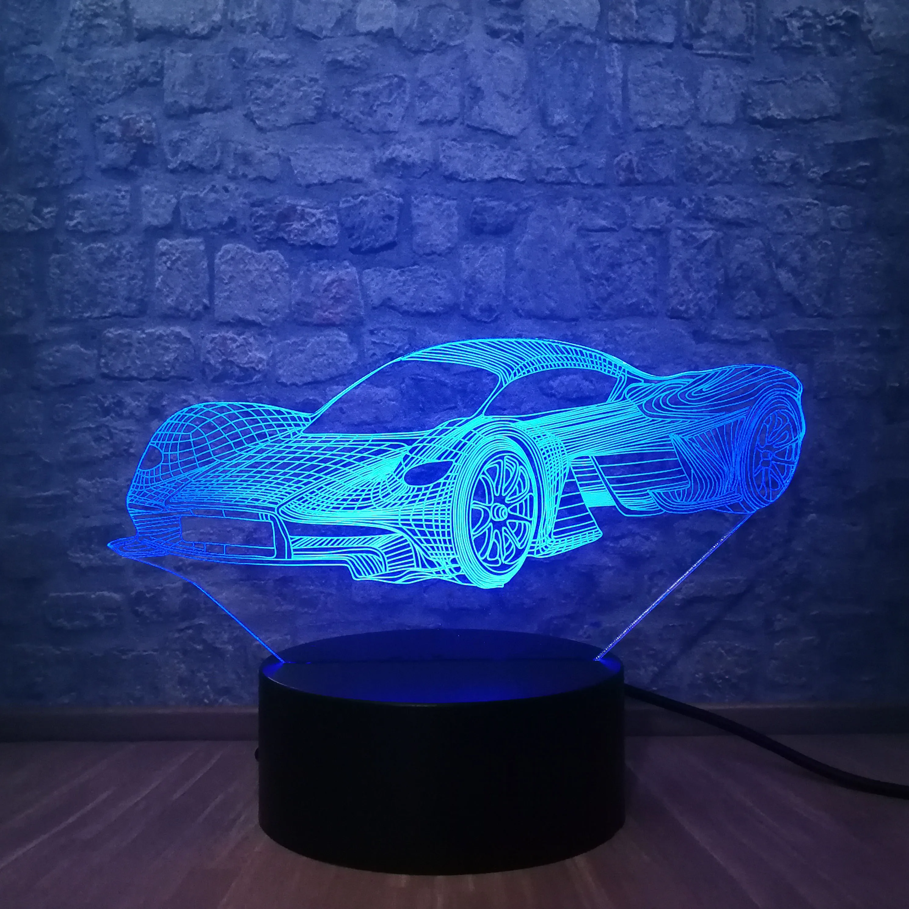 Новинка крутая современная Автомобильная 3D светодиодный USB RGB настольная лампа