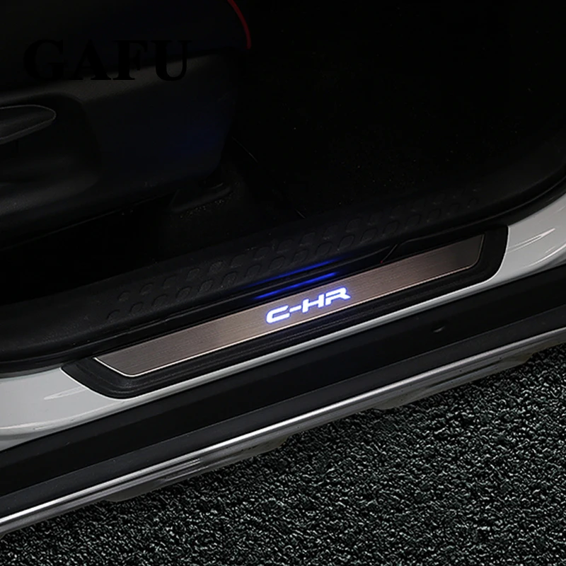 Для Toyota chr c-hr светодиодный накладки на пороги, защитные накладки на пороги, автомобильные аксессуары, 4 шт