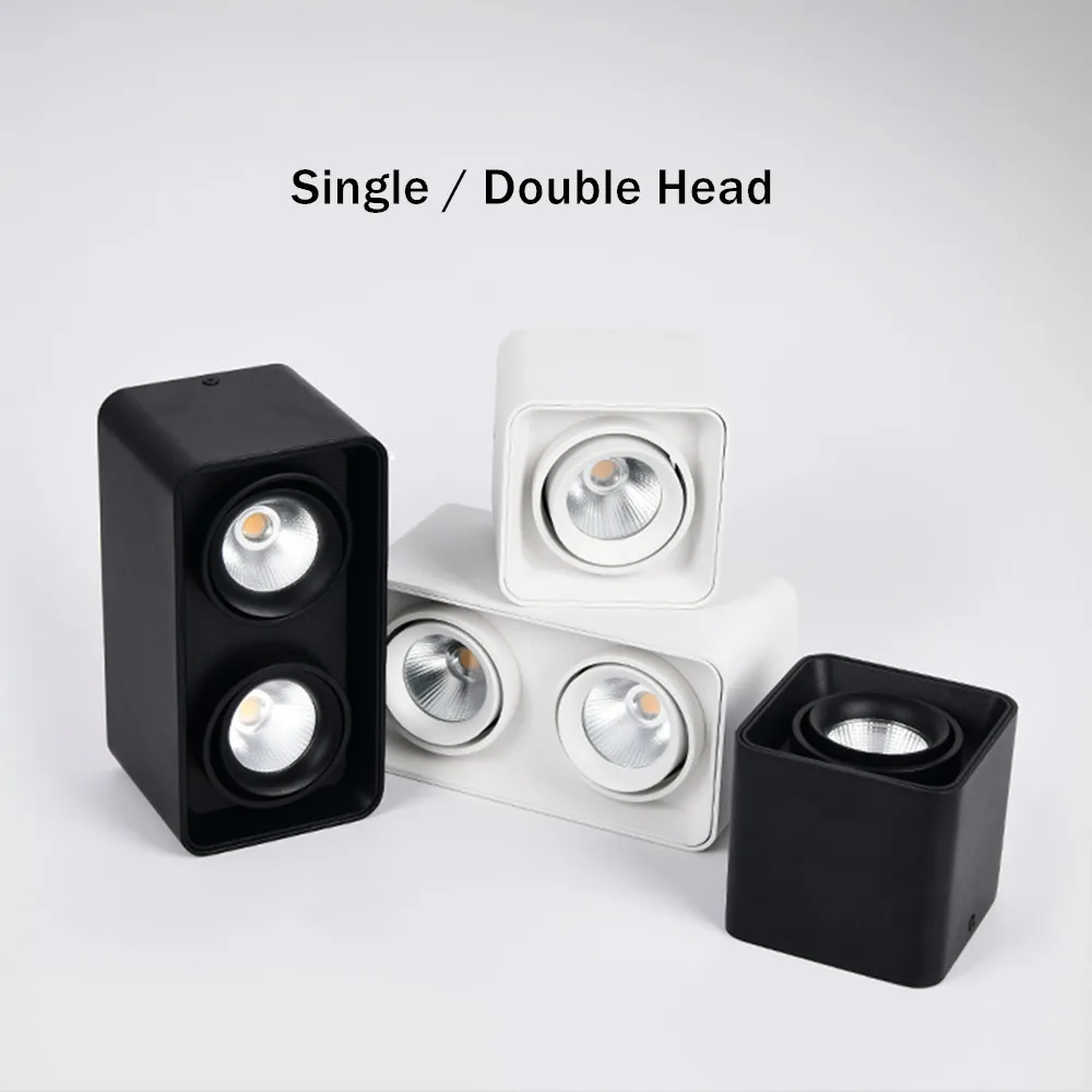 DBF-luces LED empotradas de LED regulable COB cuadradas, 10W, 12W, 20W, 24W, foco de lámparas de techo LED montado en superficie, AC85V-265V