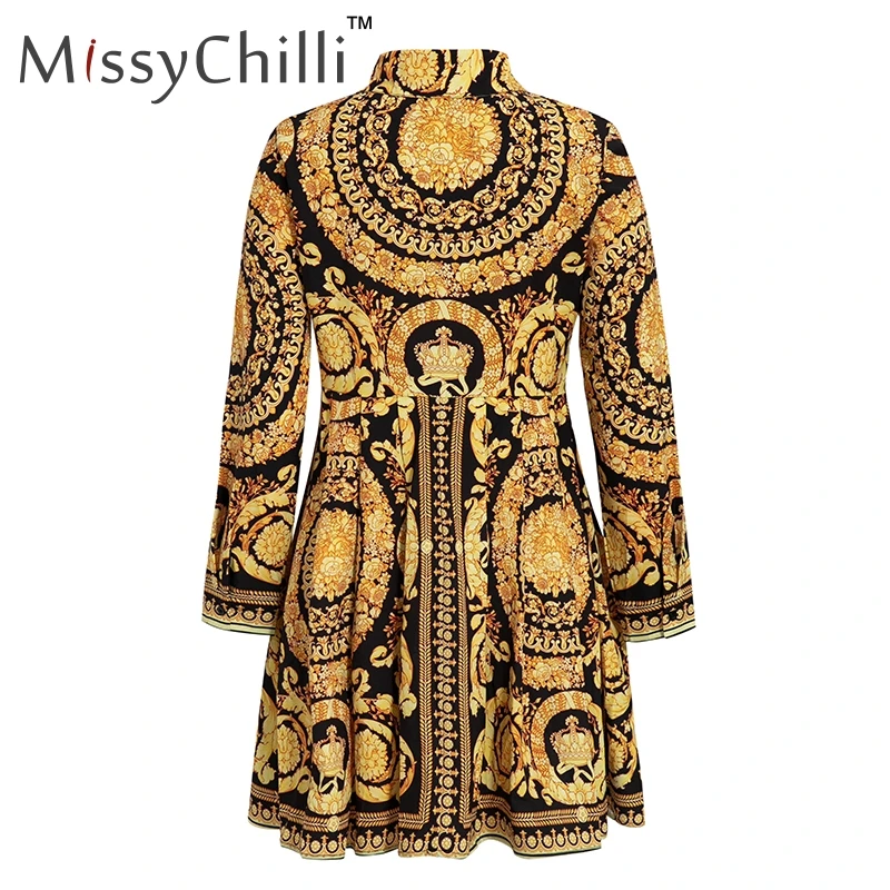 MissyChilli сексуальное Золотое вечернее платье с пейсли, женское осеннее короткое Клубное платье, Дамское элегантное платье большого размера, винтажное платье Vestidos