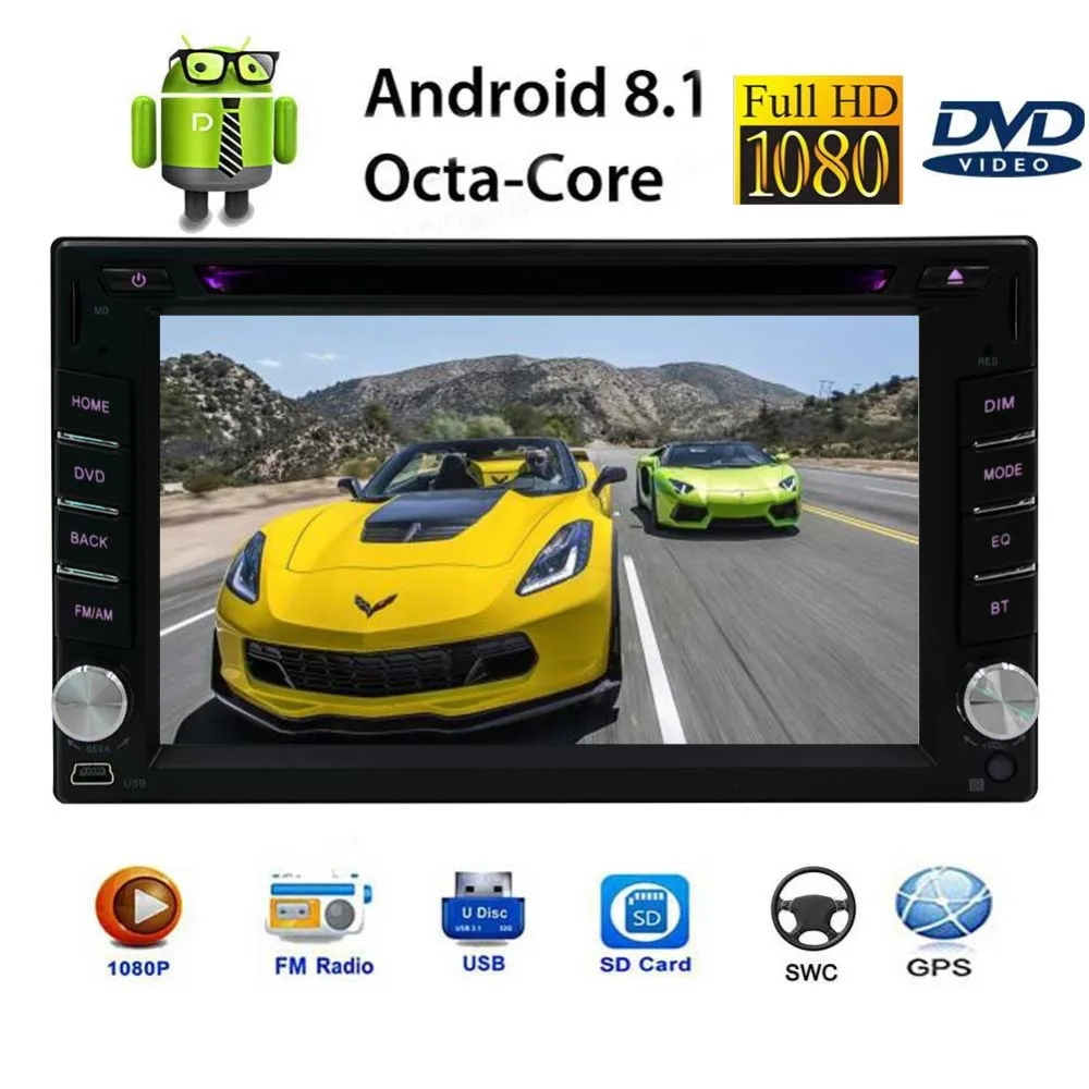 FM WiFi Bluetooth MirrorLink Android 8 1 Oreo стерео Восьмиядерный автомобильный без DVD плеер 7 дюймов