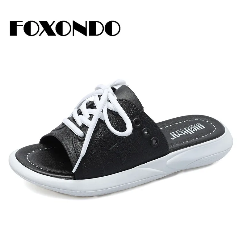 FOXONDO 2019 Лето Для женщин Босоножки на платформе женская обувь белые женские