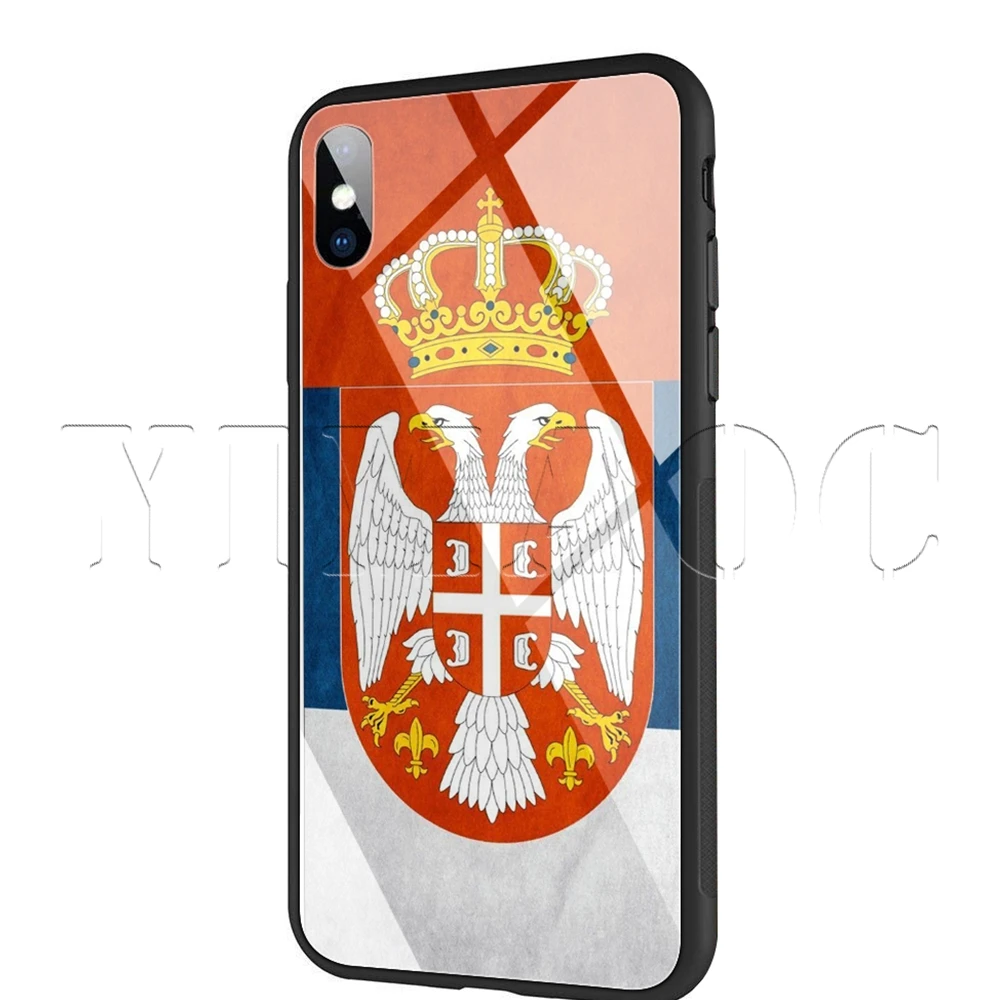 YIMAOC флаг сербии закаленное Стекло чехол для iPhone 11 Pro XS MAX XR X 8, 7, 6, 6S Plus