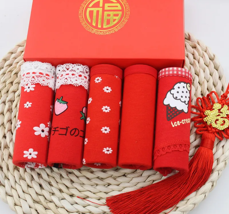 Женское нижнее белье Lucky Red хлопковые трусы большого размера с низкой талией на