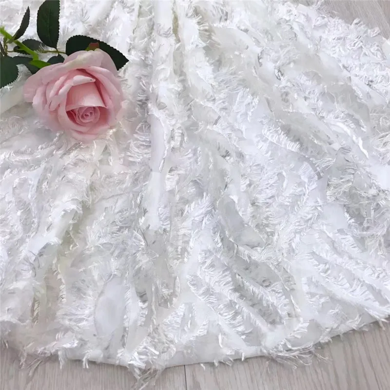 

New arrival African Material Lace Flowers Chiffon Material French Net Lace Fabric, 3D Applique Wedding Dresses Lace 507