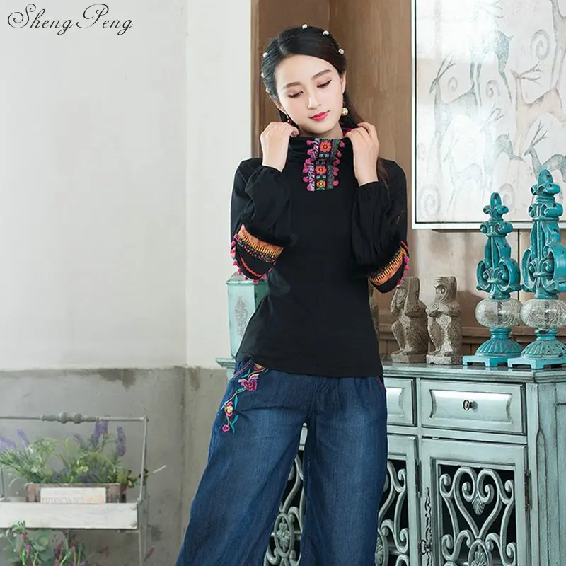 Cheongsam Топ традиционная китайская одежда для женщин с длинным рукавом размера