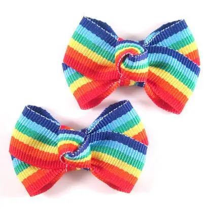 Бесплатная доставка 300 шт./лот Детские аксессуары для волос в радужную полоску с