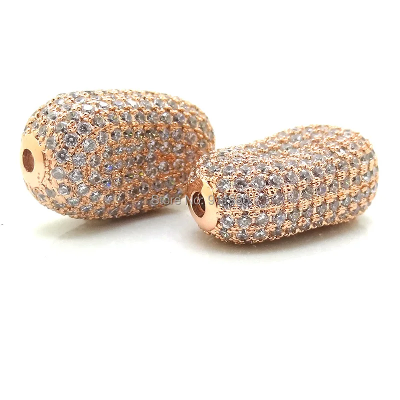 Mixed Gold Black Silver Color micro pave zircon beads Broad Bean Shaped bead fit for Pearl Gem Stone jewelry making accessroies | Украшения