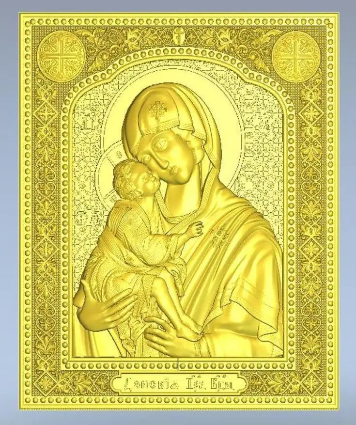 3d модель рельеф для ЧПУ в STL file Icon_Donskaya|3d model relief|3d relief modelfor cnc |