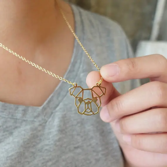 Трендовое золотое серебряное цветное бульдог для женщин оригами массивное