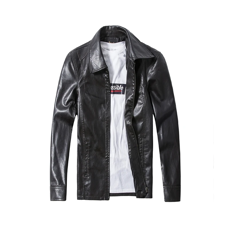 

2019 Fall and Winter Large Size 4XL Mens PU Leather Jacket Loose and Comfortable Keep Warm Locomotive Faux Leather Coats men